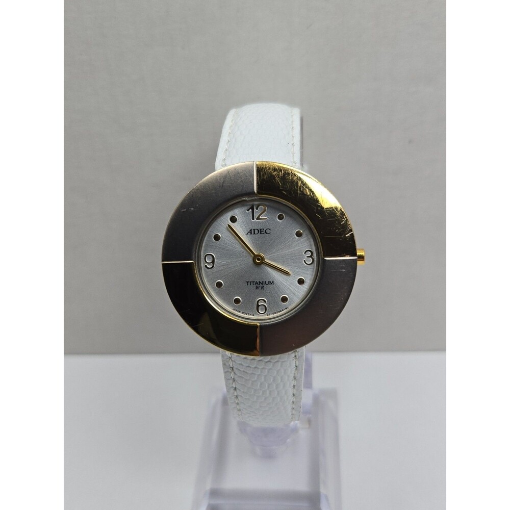 Vintage Adec By Citizen Titanium Two Tone Art Deco Quartz Watch New Battery